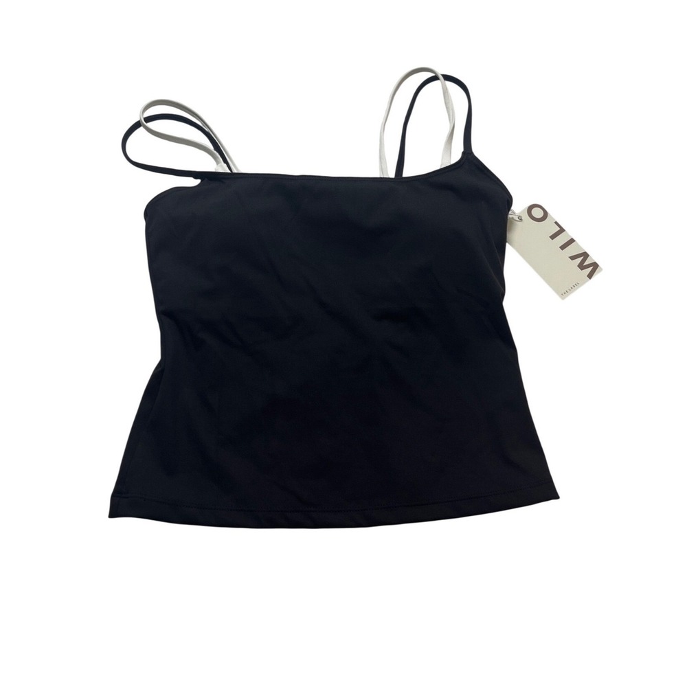 Wilo The Label Contrast Double Layer Singlet Black White Tank Top Women's M NWT
